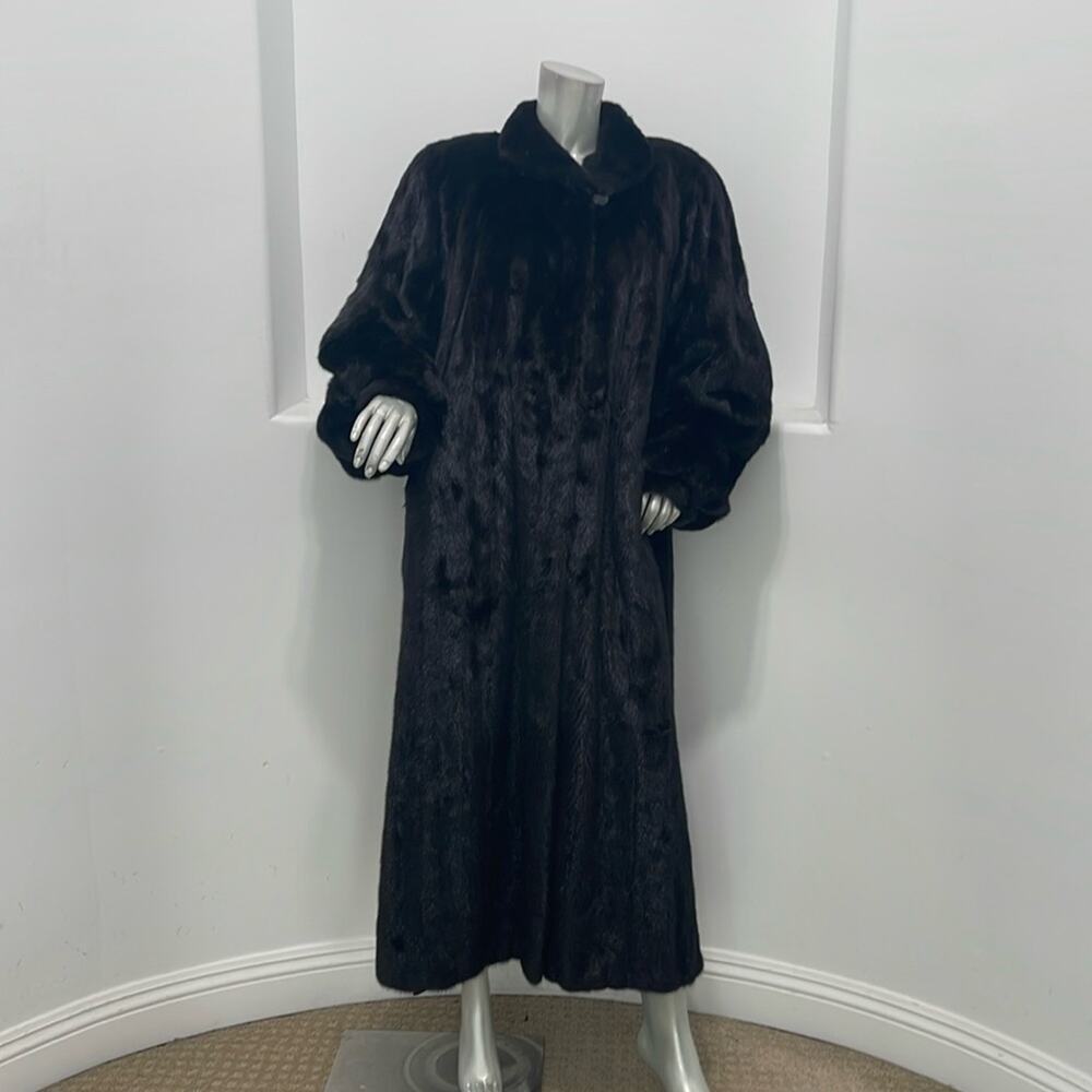 Rare Givenchy Haute Fourrures Vintage Black Mink Fur Coat Full Length Luxury